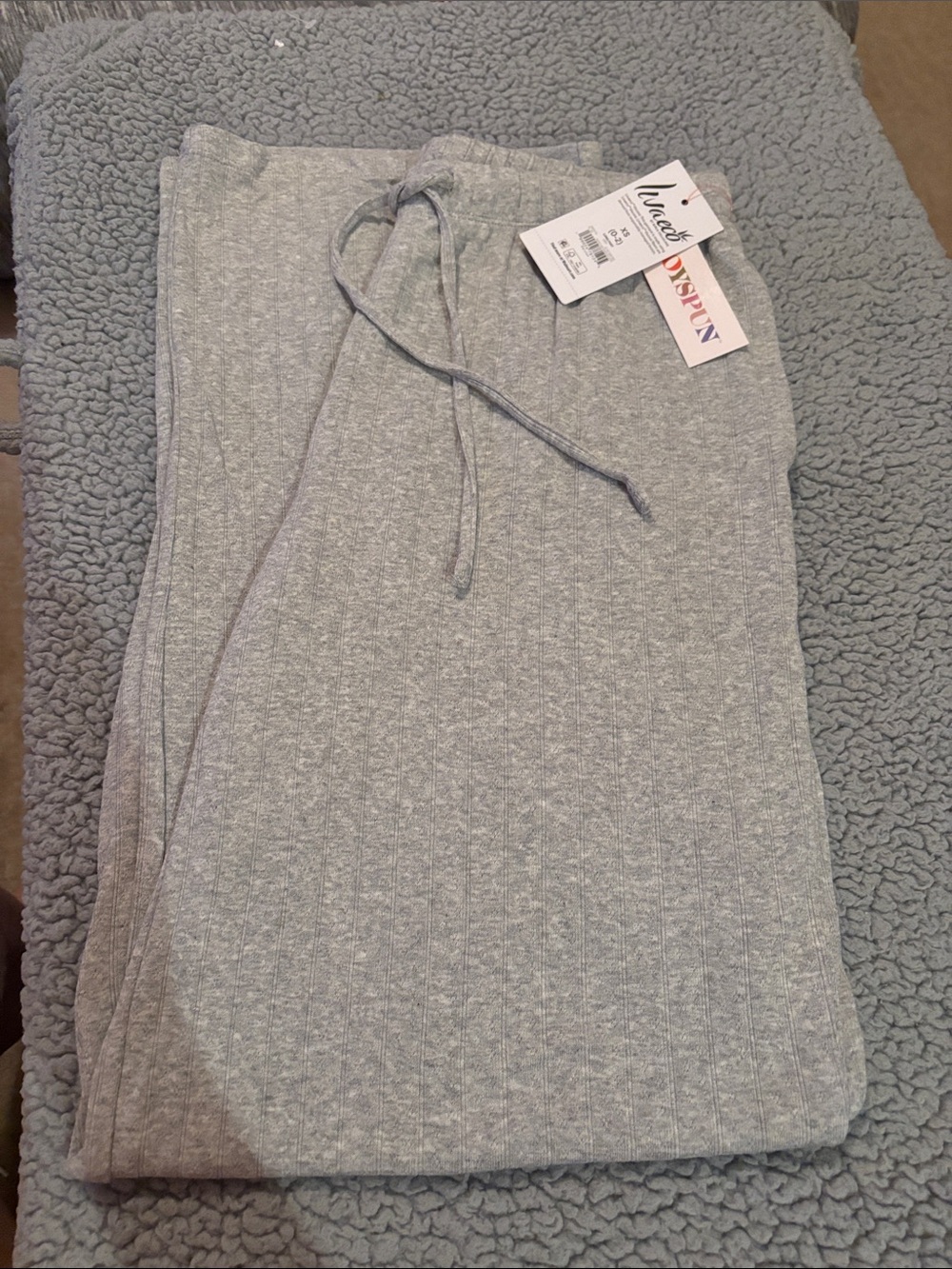 NWT Joyspun Ribbed Light Gray Women's Lounge Pants